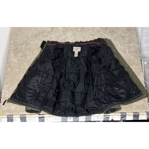 LL Bean Men's Thinsulate Winter Jacket Hooded Olive Green Outdoor Large 2010s - Picture 9 of 16